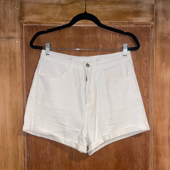 White Denim Shorts - Picture 1 of 3
